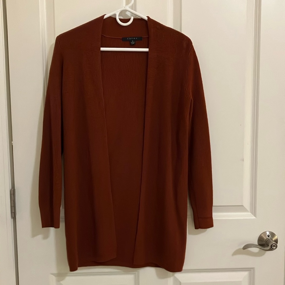 Women's Rust Open Cardigan Sweater